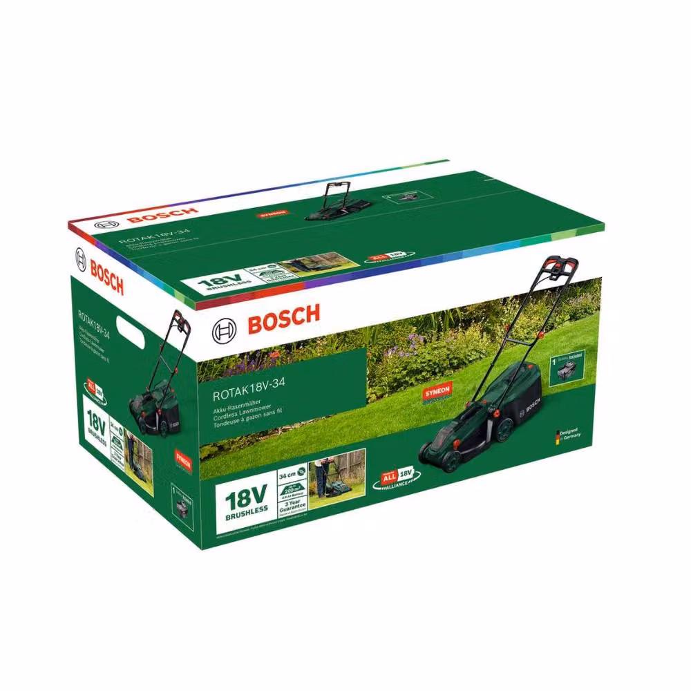 Bosch Rotak 18V-34 Cordless Lawnmower, Green – 2