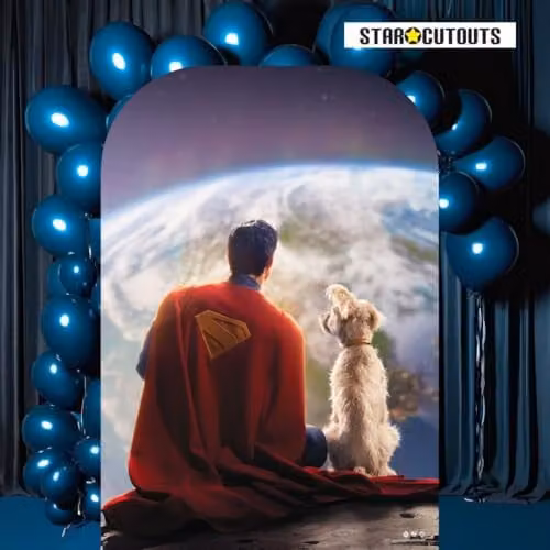 Star Cutouts Superman and Krypto Moon Backdrop Cardboard Cut Out, Multicolour, Height: 131 cm – 2