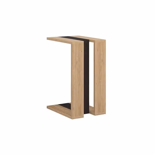 HOCUS PICUS Modern Rectangular End Table in Black, Grey and Brown, W/D/H: 40 x 30 x 57 cm – 2