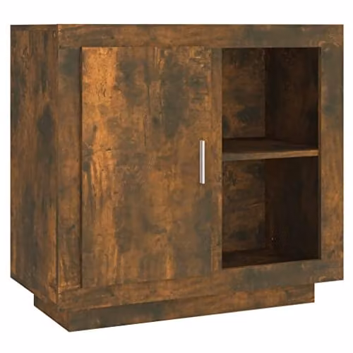 vidaXL Smoked Oak Sideboard in Brown with Media Compartments