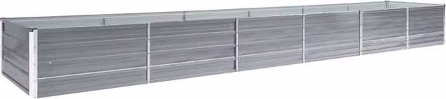 Berkfield Home Garden Galvanised Steel Raised Bed in Grey, W: 480 cm, D: 80 cm, H: 45 cm – 1