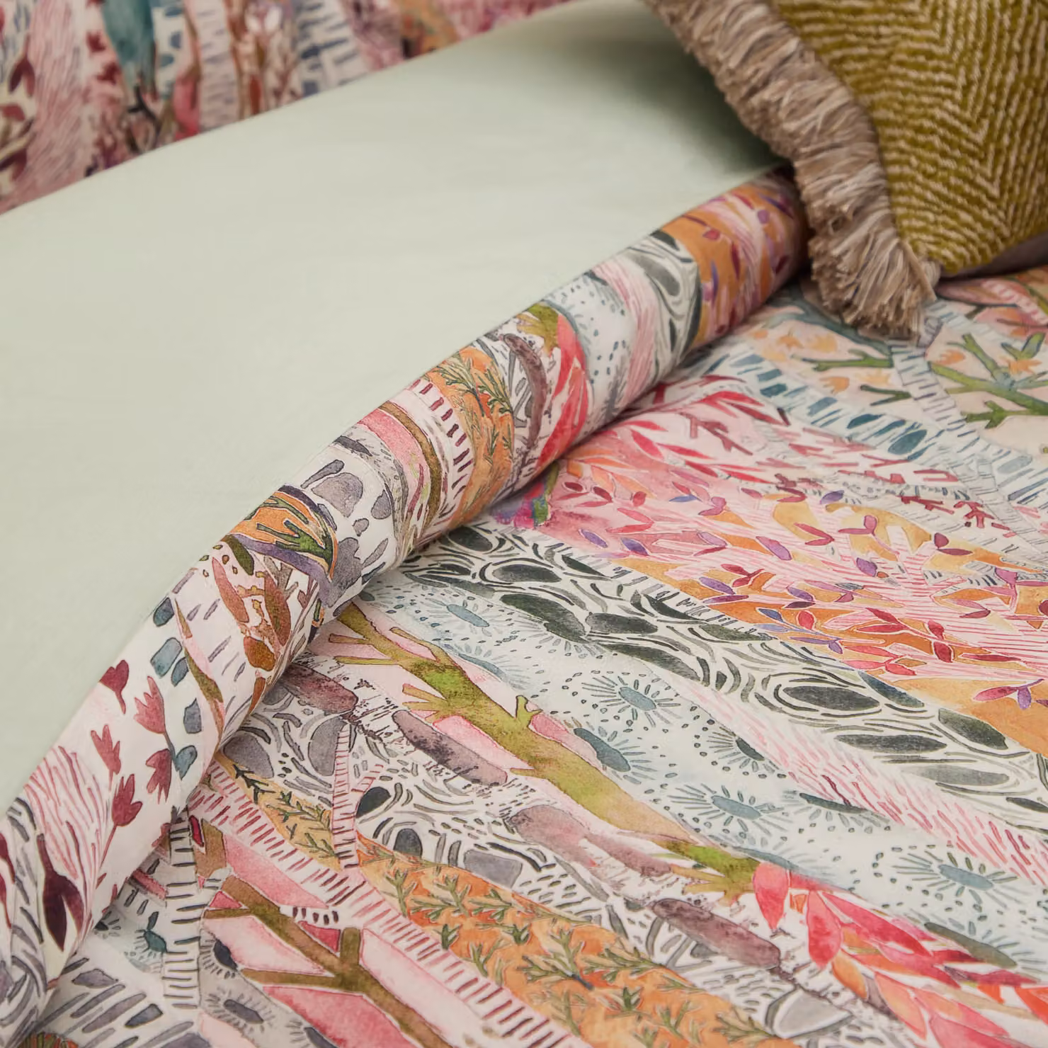 Voyage Maison Whimsical Tale Floral Printed 100% Cotton Mako Satin Duvet Cover, Multicolour, W: 180 cm, H: 200 cm – 2