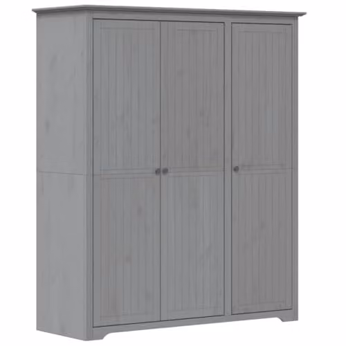 vidaXL BODO Wardrobe in Grey Solid Wood Pine with Hinged Doors, W/D/H: 146 x 53.5 x 173 cm – 1