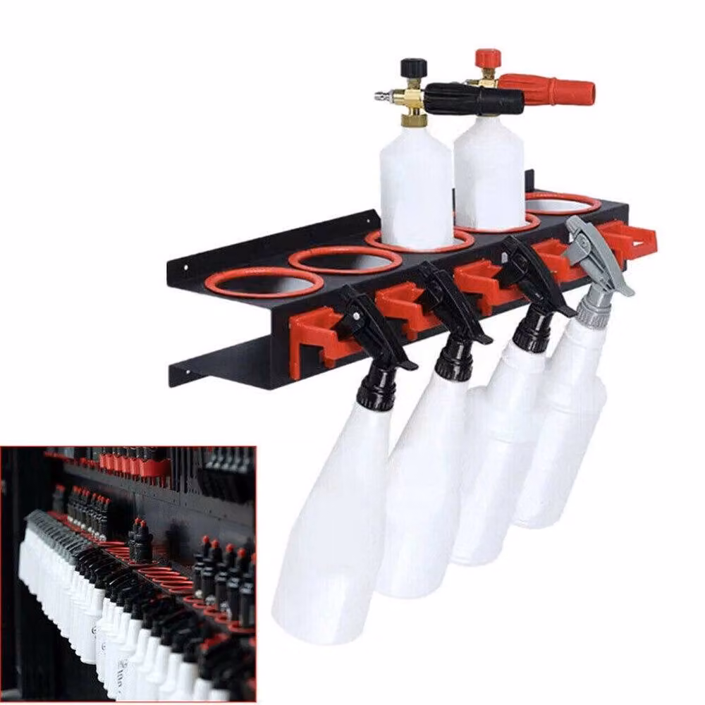 VOGREX Wall Mounted Spray and Aerosol Can Storage Holder in Red – 6