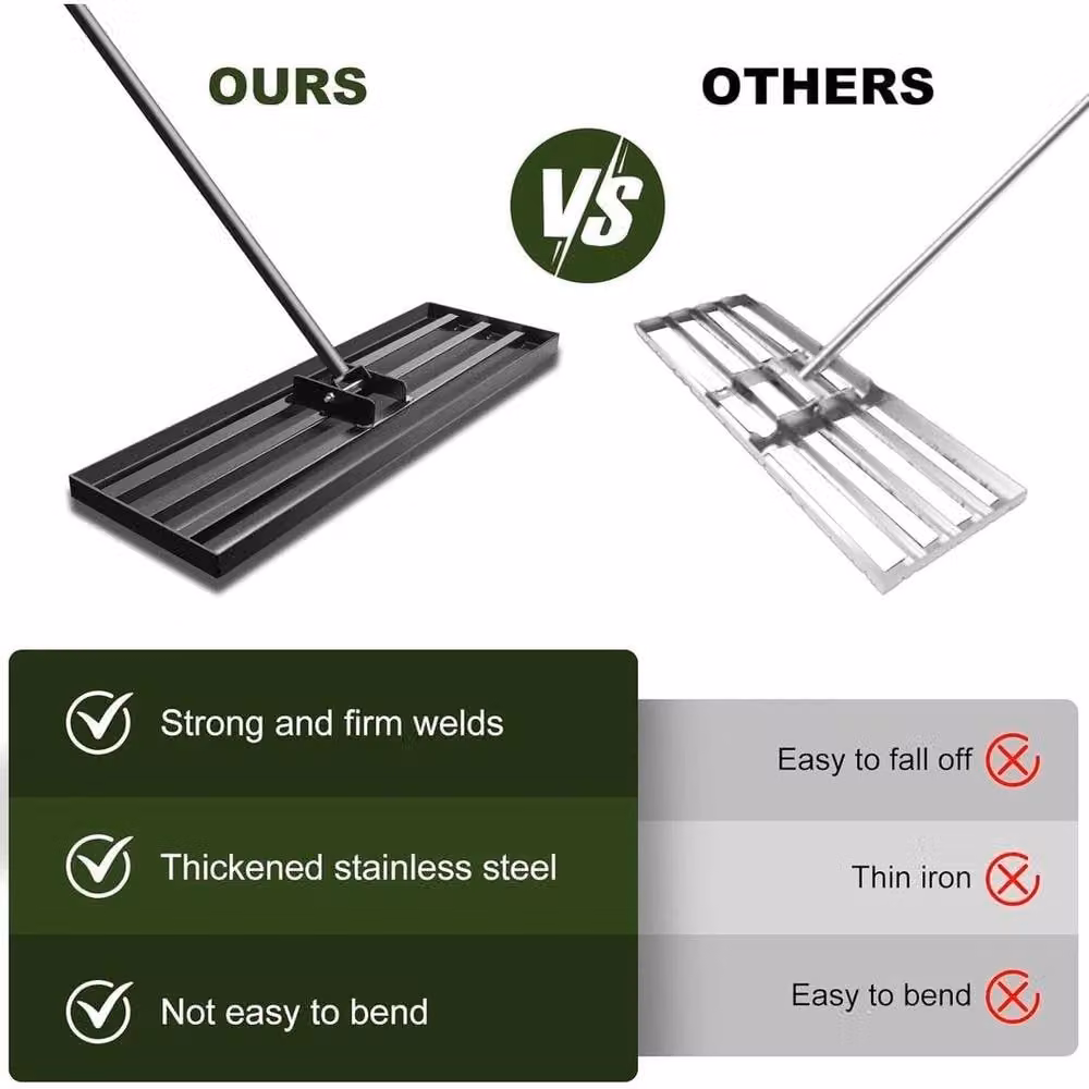 Kelvenix Heavy Duty Lawn Leveling Rake in Black – 3