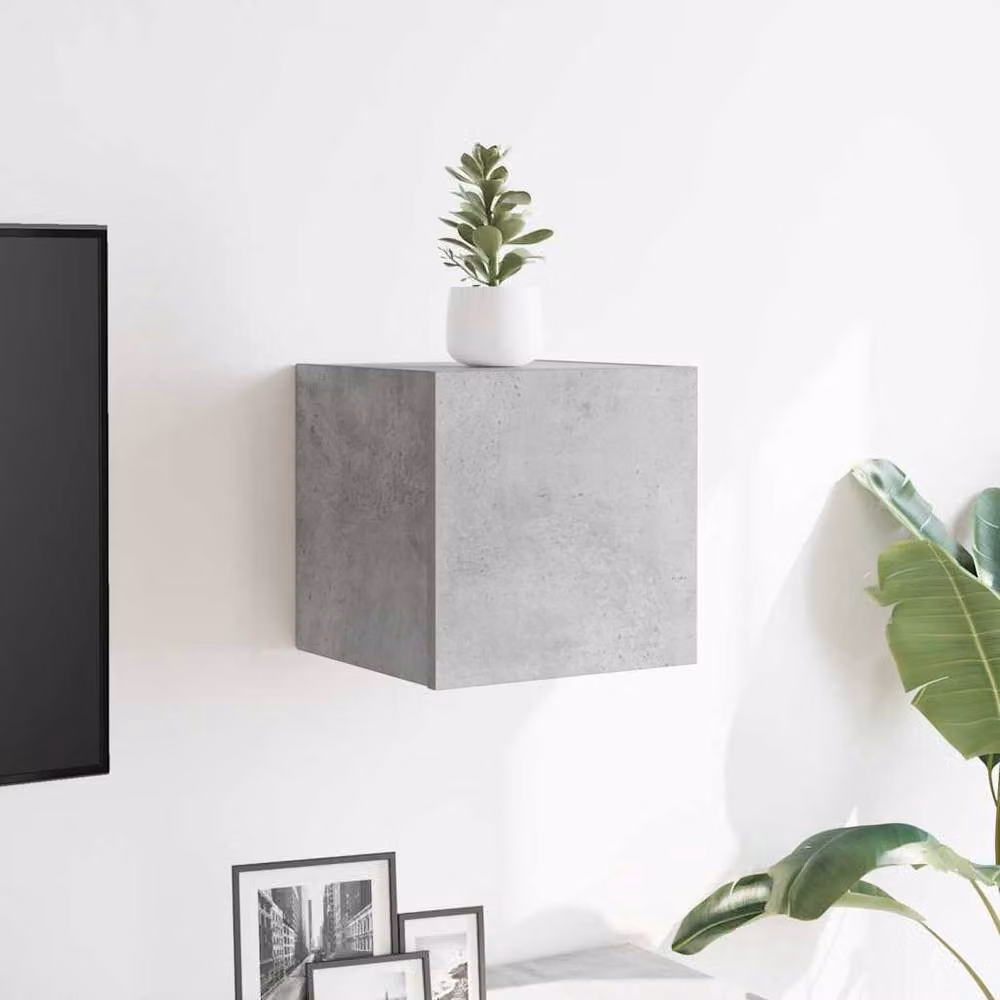 Berkfield Home Wall Mounted TV Cabinet in Grey Matt MDF, W/D/H: 30.5 x 30 x 30 cm – 2