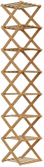 KORVIXA 8-Tier Bamboo Folding Shoe Rack in Brown – 1