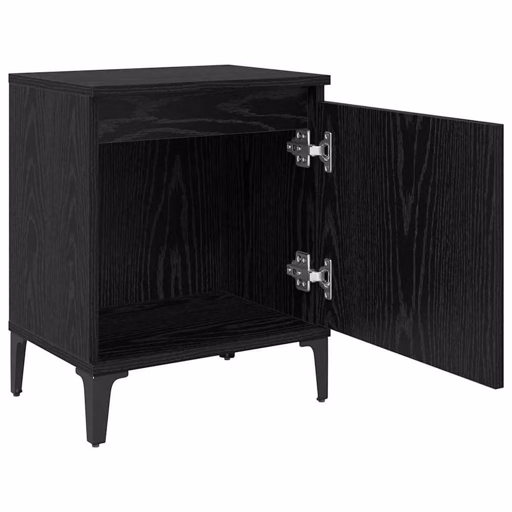 Berkfield Home Black Oak Nightstand, Black, W/D/H: 40 x 30 x 50 cm – 4