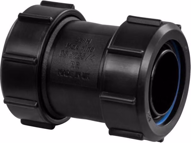 McAlpine Black Multifit 90 Degree Coupling 1.25" Grey Plastic – 1