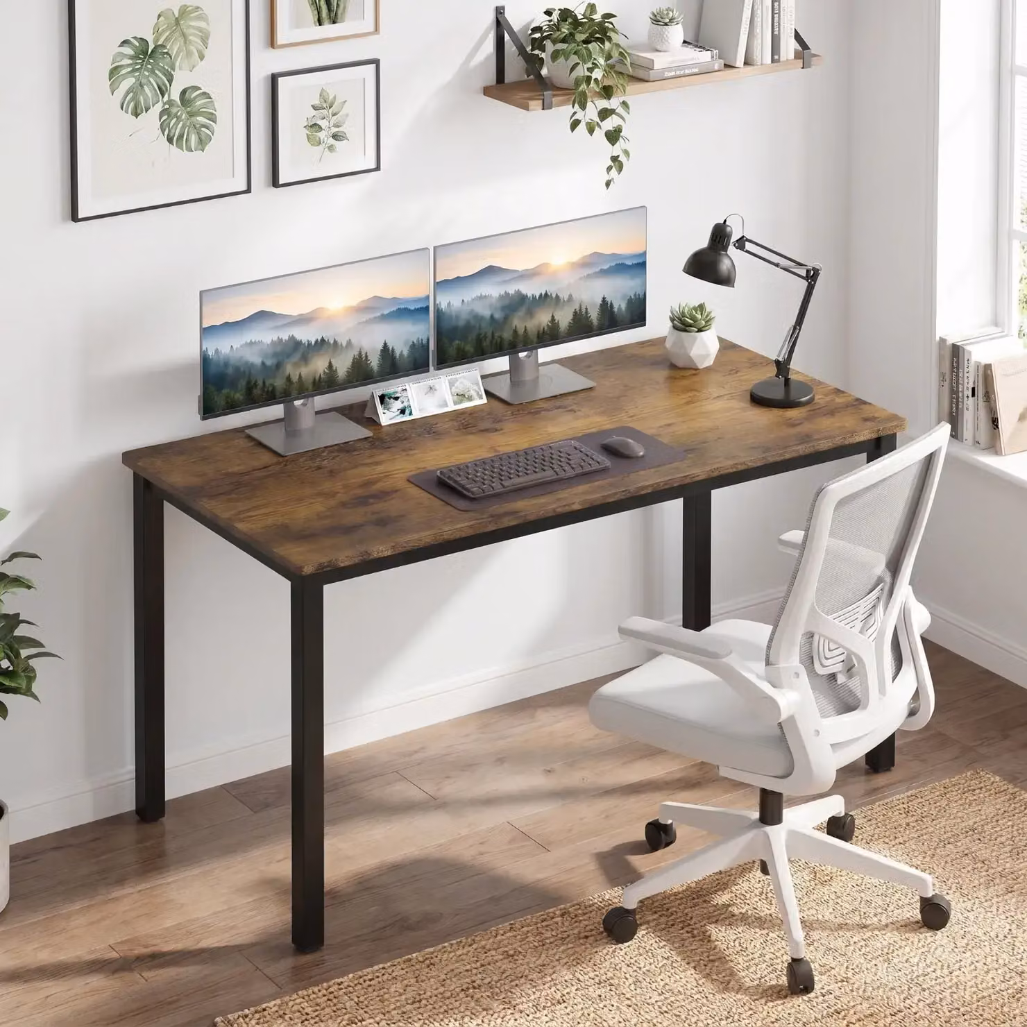 DHS Rustic Brown Computer Desk, W: 120 cm, D: 50 cm