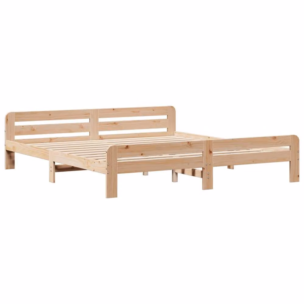 Berkfield Home Solid Wood Pine Bed Frame in Beige, 200 x 200 cm – 3