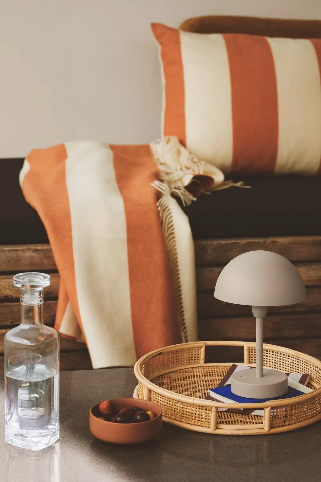 Nordlux Ellen Rechargeable LED Portable Outdoor Table Lamp, Beige, IP44 – 4