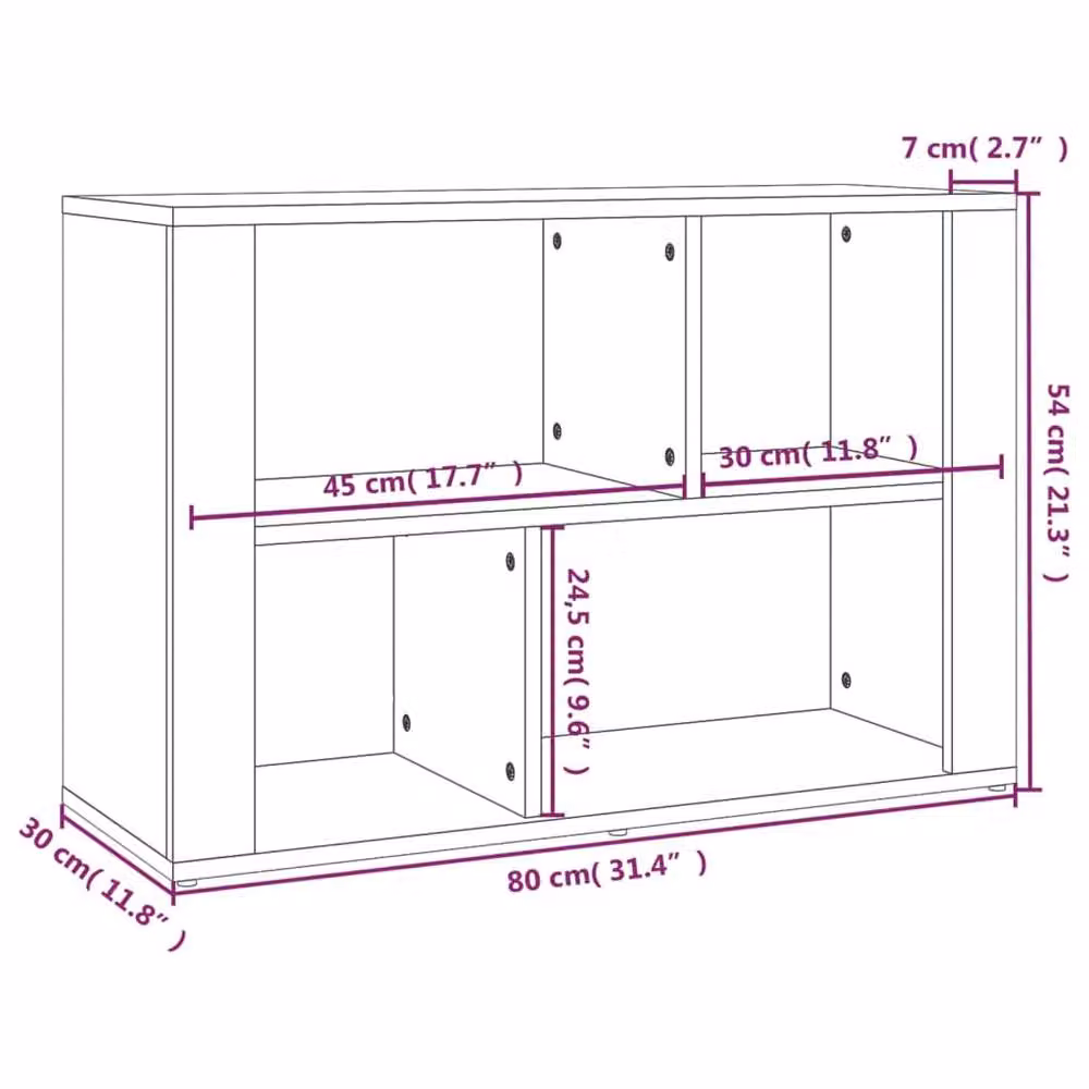 Berkfield Home Concrete Grey Industrial Sideboard in MDF, W/D/H: 80 x 30 x 54 cm – 3