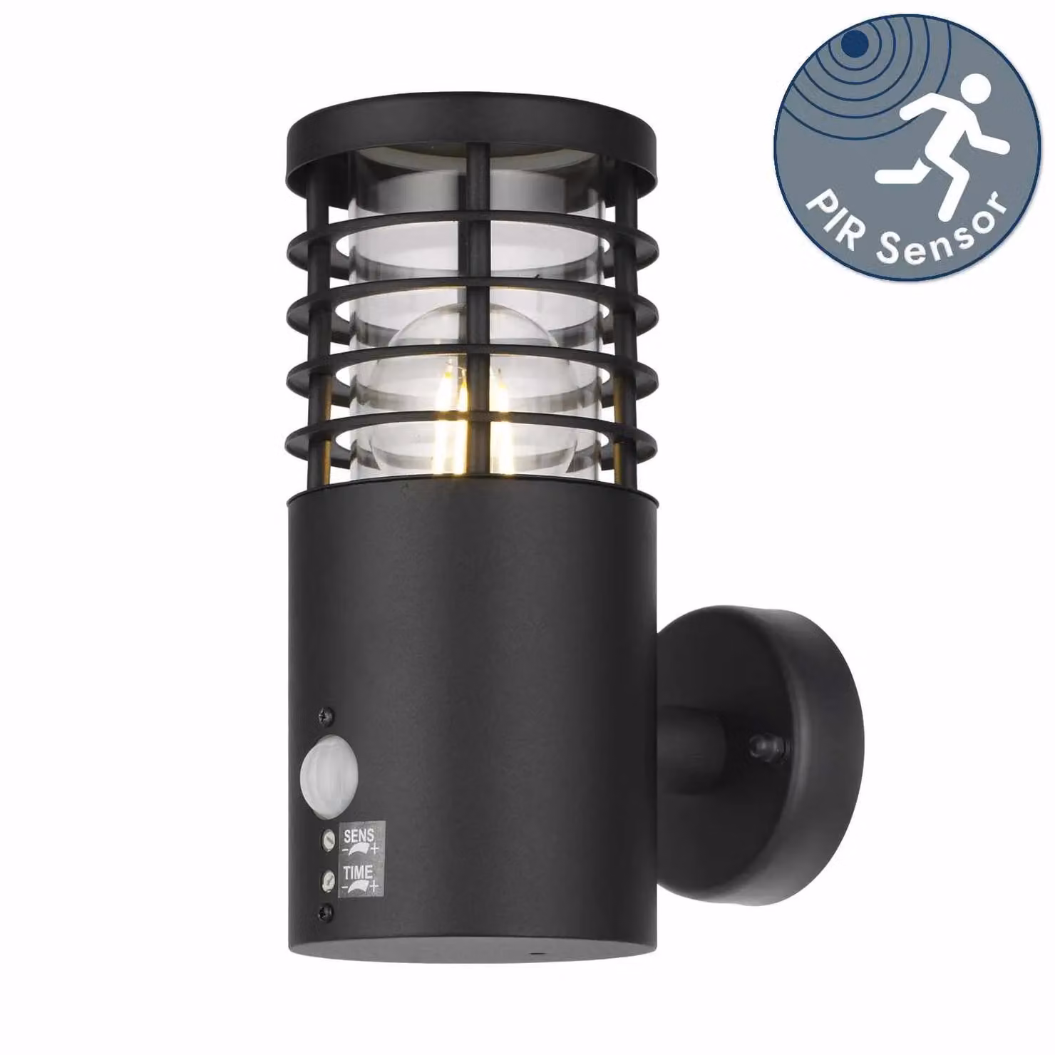 First Choice Lighting Bloom Black IP44 Outdoor Motion Sensor Wall Light – 2