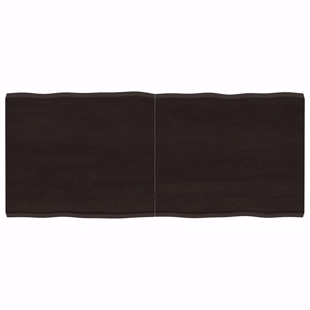 Berkfield Home Dark Grey Live Edge Solid Oak Table Top, W/D/H: 140 x 60 x (2-4) cm – 2