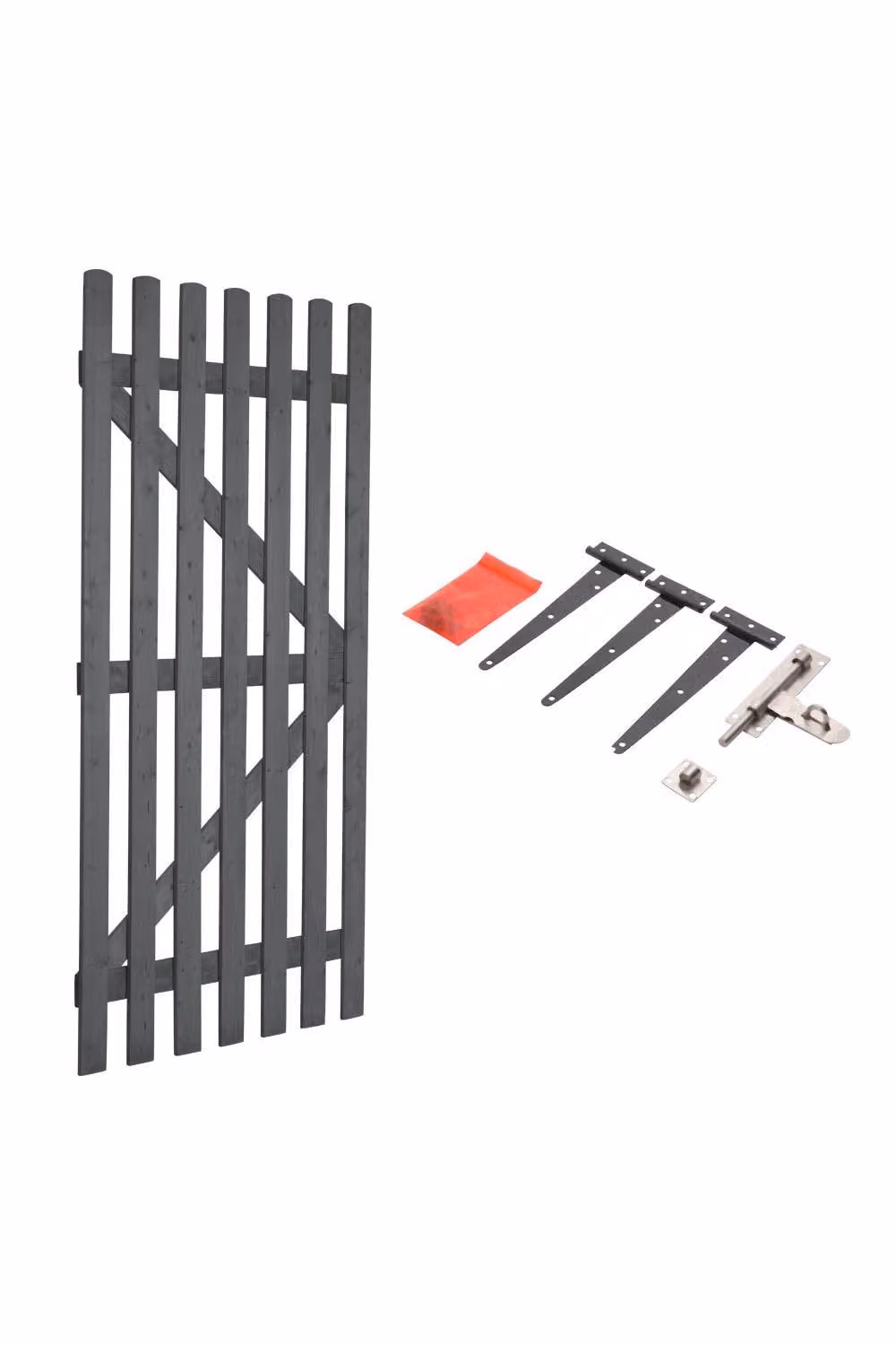 Garden Sanctuary Grey Wood Single Garden Fence Gate with Latch, H 180 cm x W 90 cm – 2