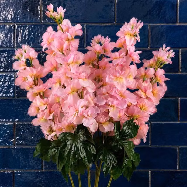 Leaf Botanik Pink Delphinium Premium Artificial Floral Stems, Pack of 6, Height: 75 cm – 1
