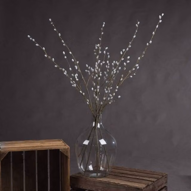 Hill Interiors Faux Pussy Willow Branch in Brown – 1