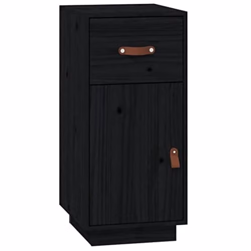 vidaXL Black Solid Wood Pine Sideboard W/D/H: 34 x 40 x 75 cm – 1