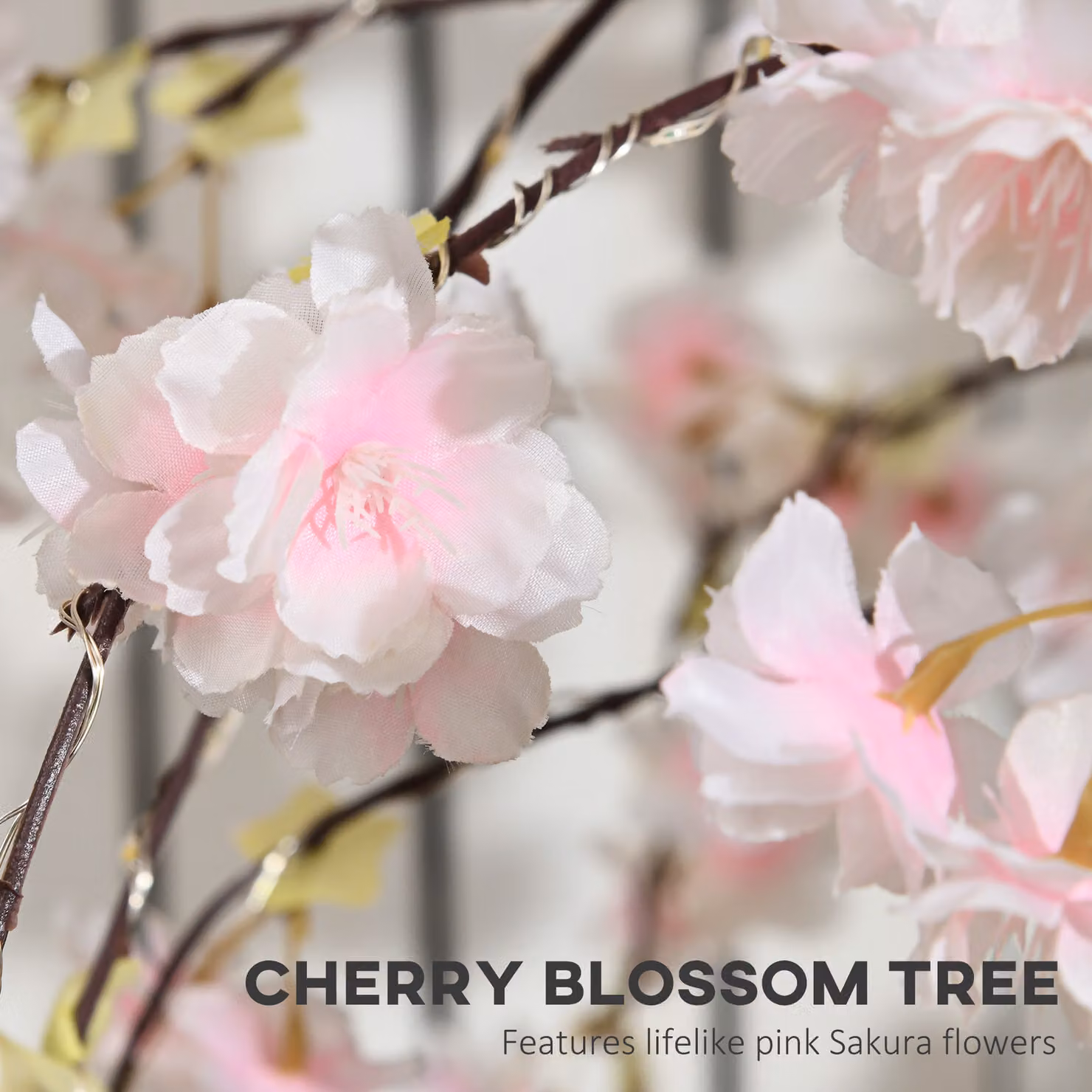 HOMCOM Decorative Artificial Pink Blossom Tree with 450 LED Lights, Height: 180 cm – 4