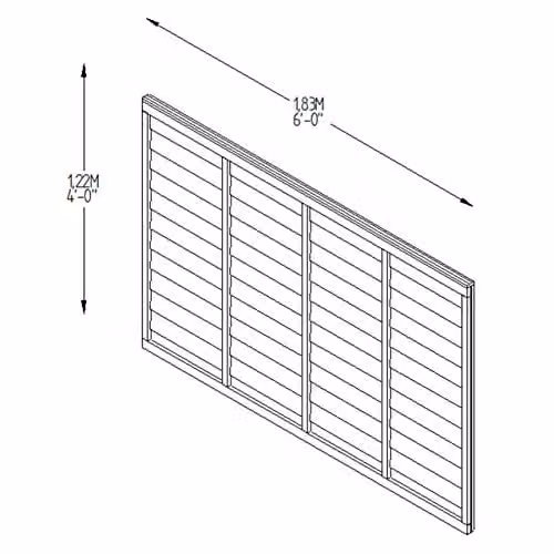 Forest Garden Superlap Fence Panel with Straight Cut Boards, Brown, Pack of 3, W: 182.88 cm, H: 121.92 cm – 3