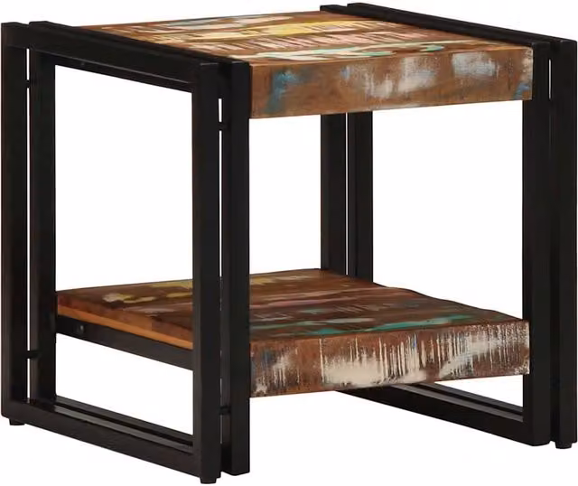 Berkfield Home Multicolour Reclaimed Solid Wood Coffee Table W/D/H: 40 x 50 x 38 cm