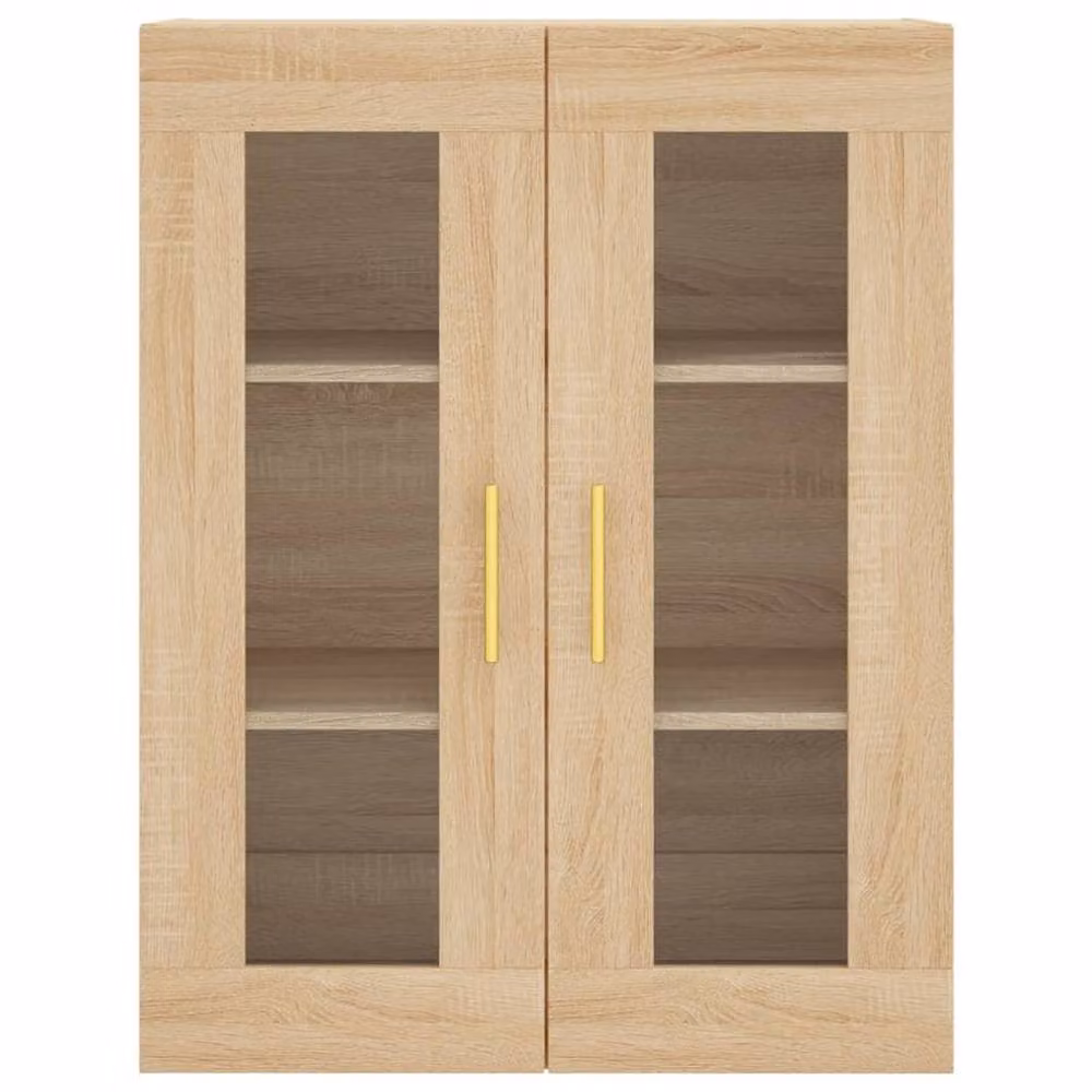 Berkfield Home Set of 2 Wall Mounted Cabinets in Sonoma Oak Brown with Glass Doors – 3