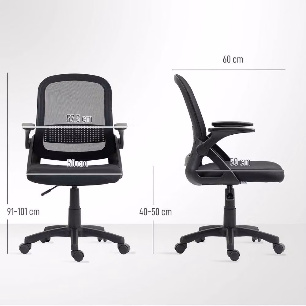EONLION Ergonomic Swivel Computer Chair in Black Fabric – 2