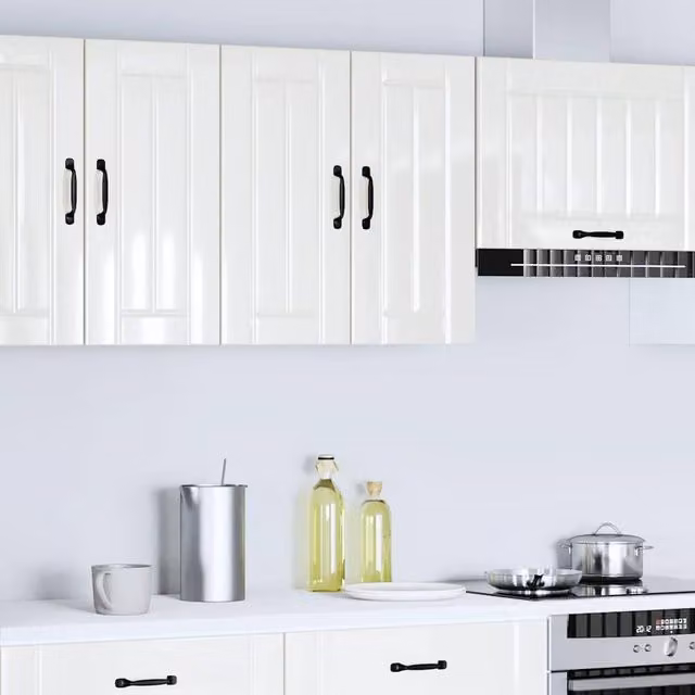 Berkfield Home Lucca High Gloss White Kitchen Wall Cabinet W/D/H: 60 x 31 x 60 cm