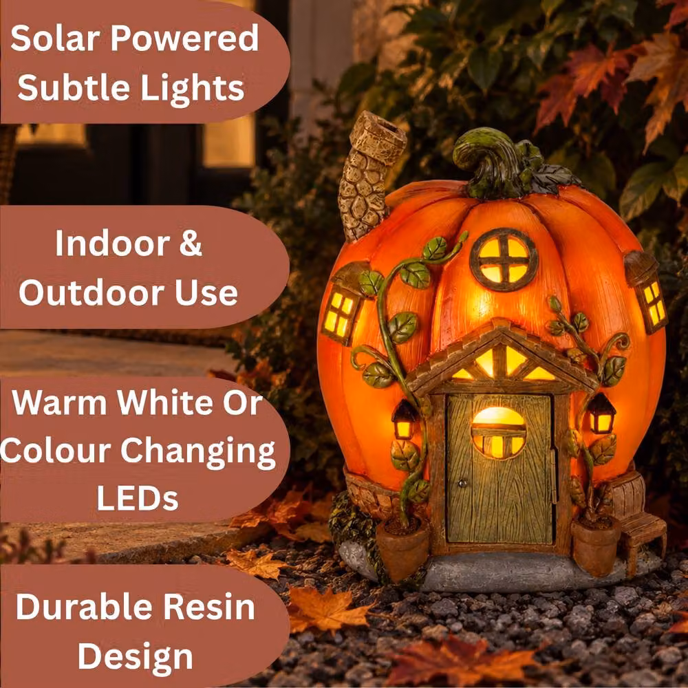Marco Paul Orange Pumpkin Solar Colour Changing LED Fairy House Night Light – 4