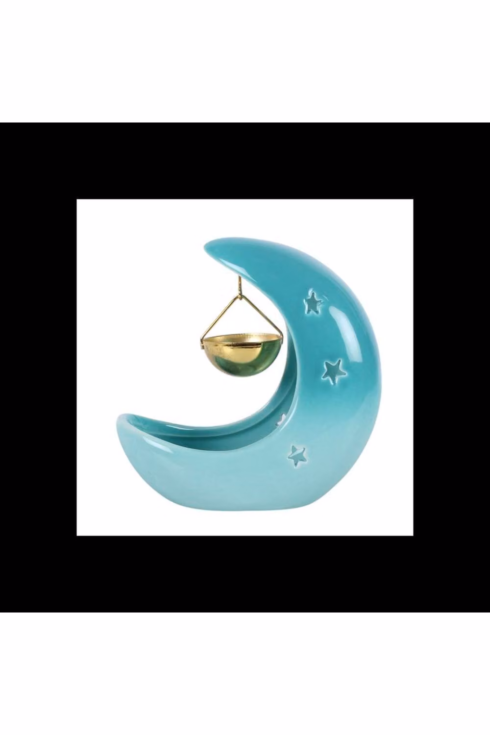KDMD Blue Pastel Crescent Moon Hanging Ceramic Oil Burner with Tealight Holder – 2