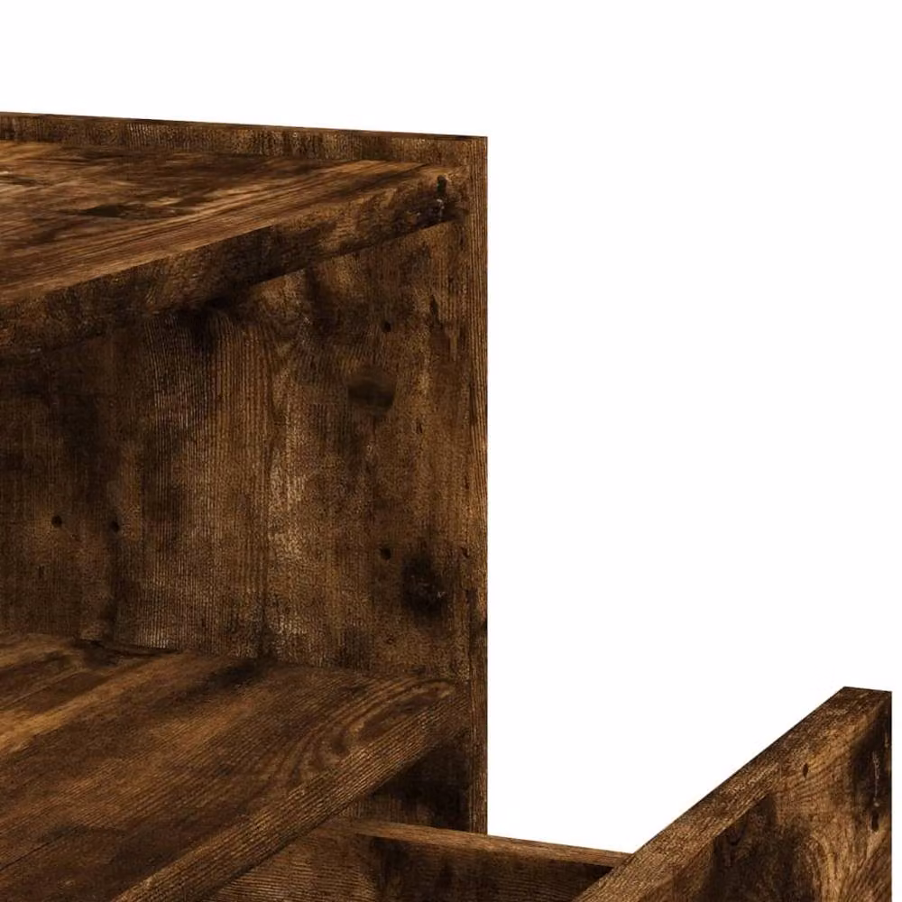 Berkfield Home Wall-mounted Bedside Cabinet in Smoked Oak Brown, W: 45 cm, D: 30 cm, H: 35 cm – 6