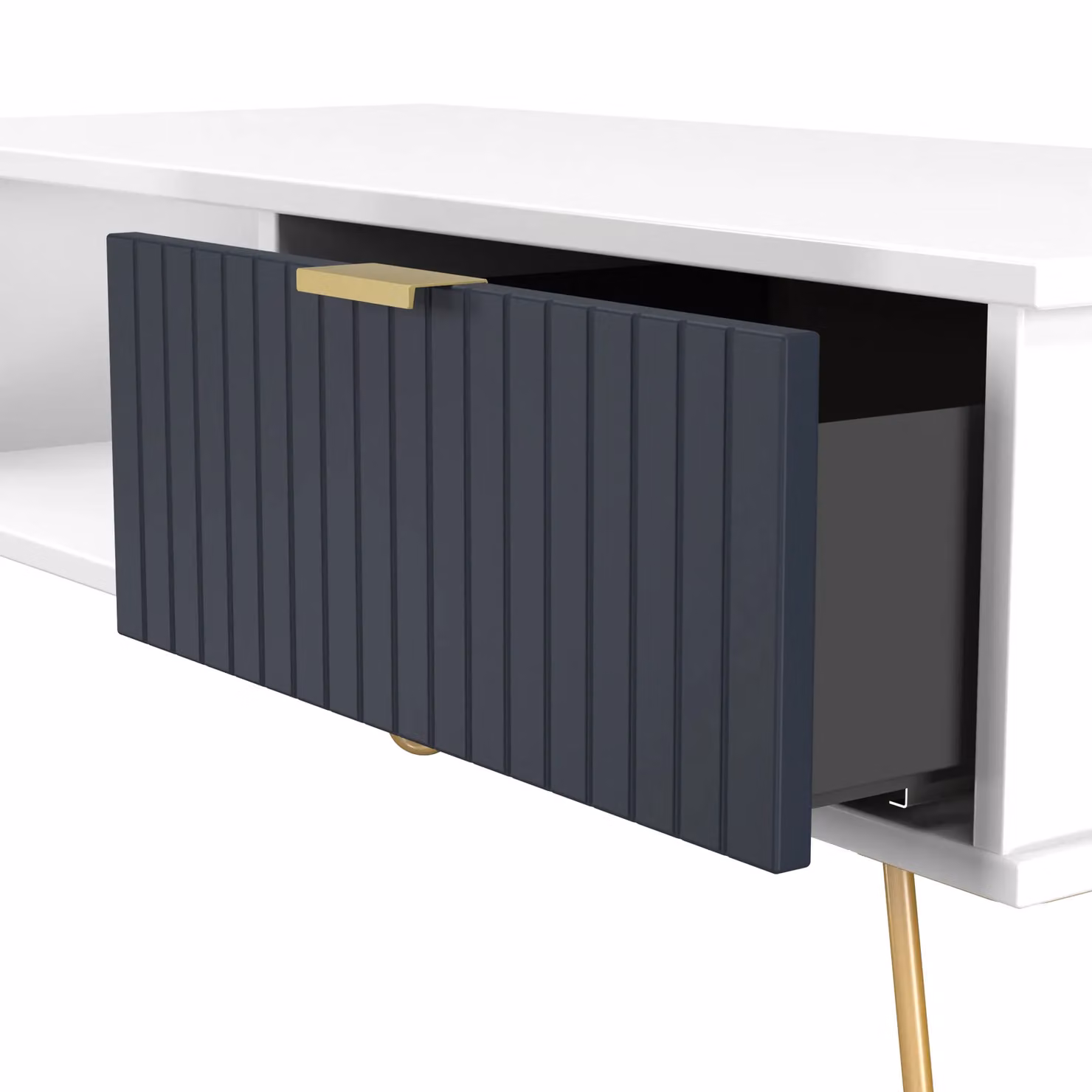 2 U Bexley 1 Drawer Coffee Table in Dark Blue and Gold – 2