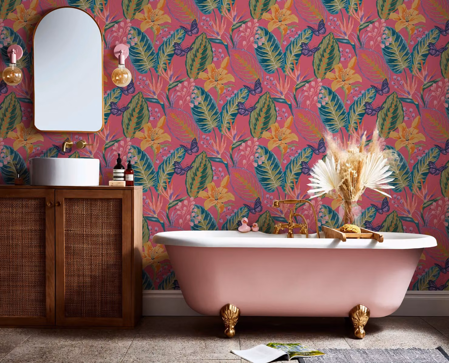Envy Eden Pink Floral and Botanical Pre-pasted Wallpaper, Width: 52 cm, Length: 1000 cm – 2