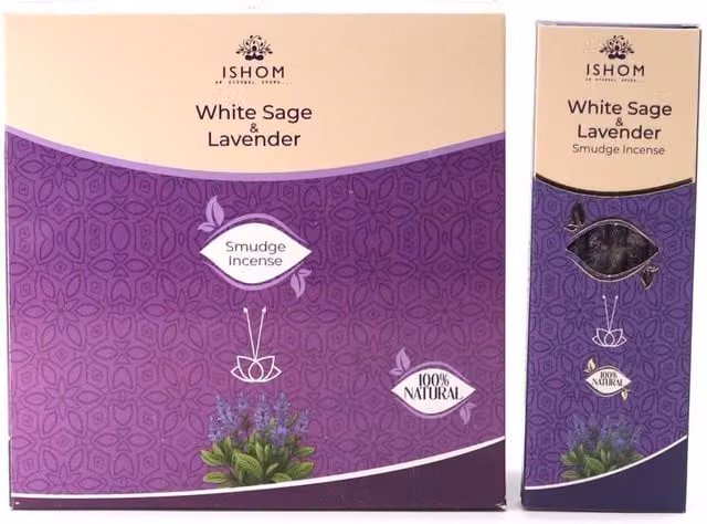 KDMD Ishom Smudge Incense Sticks with White Sage and Lavender in Brown