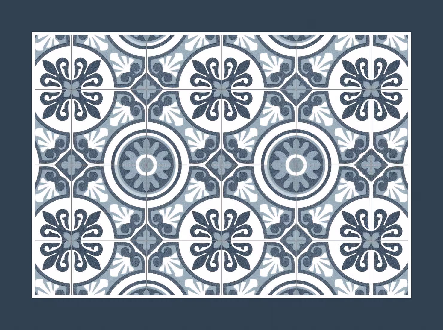 Native Home & Lifestyle Ortigia Vinyl Table Mat Set of 4, Multicolour Blue, W: 33 cm, D: 45 cm – 2