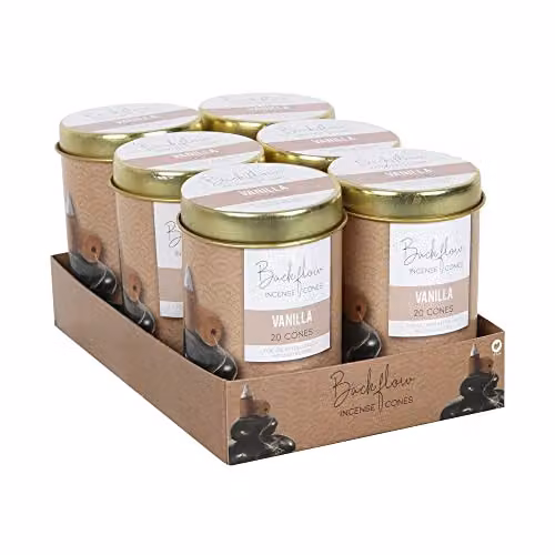 Something Different Vanilla and Natural Jumbo Backflow Incense Cones in a Metal Tin (Pack of 6) – 2