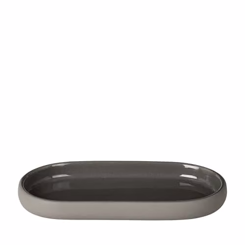 Blomus SONO 69050 Ceramic Satellite Bathroom Tray for Jewellery and Cosmetics Storage, H x W x D: 2.5 x 10 x 19 cm