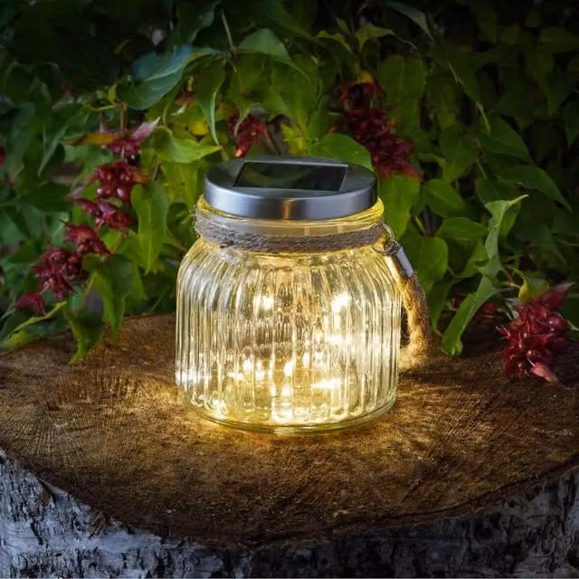 Marco Paul Solar Firefly LED Glass Jar Lantern in White – 1