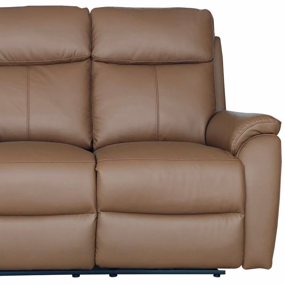 Aspire Kingsmere L-Shape Corner Power Recliner Sofa in Tan Leather and Synthetic Leather with USB Charging – 4