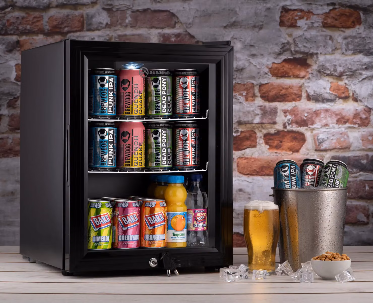 Subcold Super 35 LED Beer Fridge in Black with Compressor and Lockable Glass Door – 2
