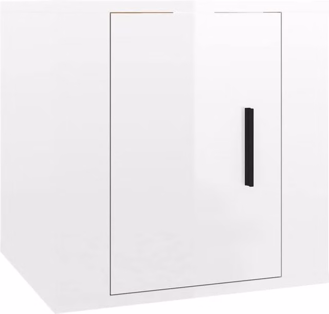 Berkfield Home Wall Mounted High Gloss White TV Cabinet W/D/H: 40 x 34 x 5 cm – 1