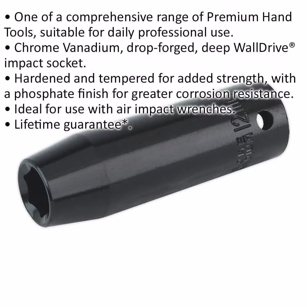 Loops 12mm Forged Deep Impact Socket 1/2 Inch Sq Drive Chrome Vanadium Wrench Socket Black – 2