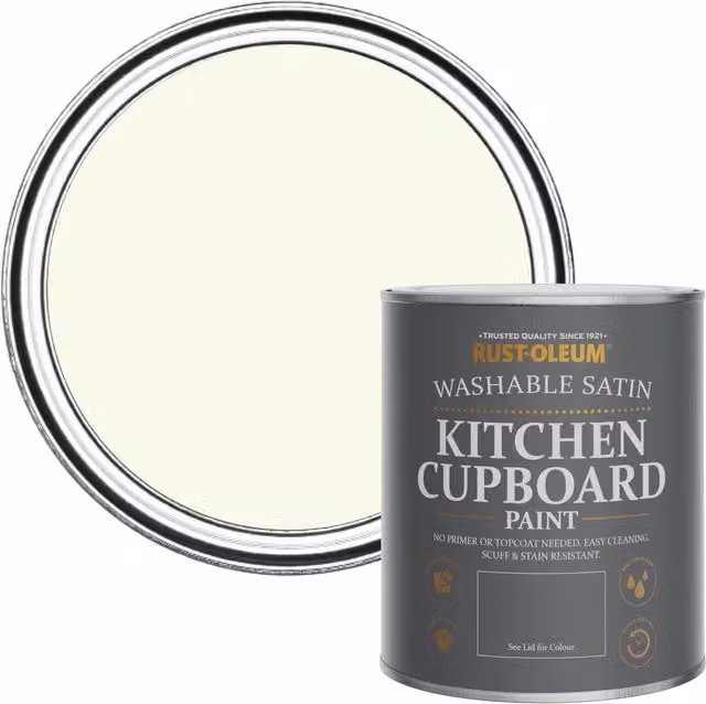 Rust-Oleum Water Based Kitchen Cupboard Paint in Satin Finish, Apple Blossom Green, 0.75 l