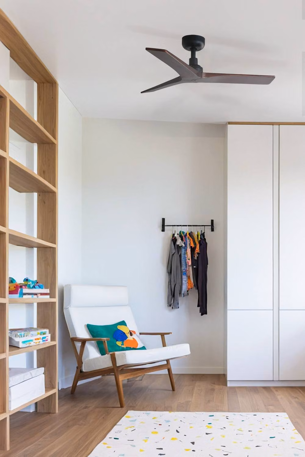 Netlighting Klim Small 3 Blade Ceiling Fan in Matt Black and Brown Walnut with Tuya Smart System and E27 Fitting – 2
