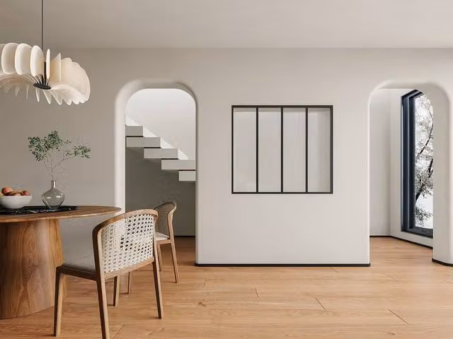 Vente-unique Black Aluminium and Textured Tempered Glass Wall-Mounted Partition – 1