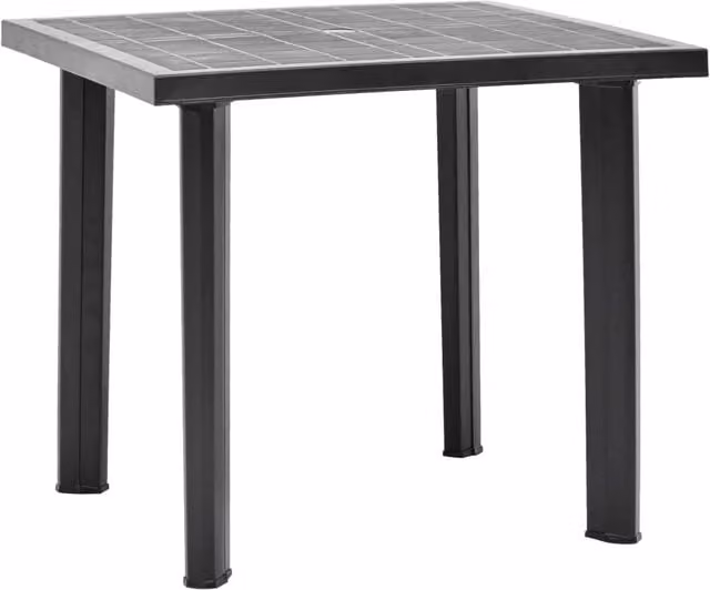 Berkfield Home Anthracite Plastic Garden Table in Black, W/D/H: 80 x 75 x 72 cm