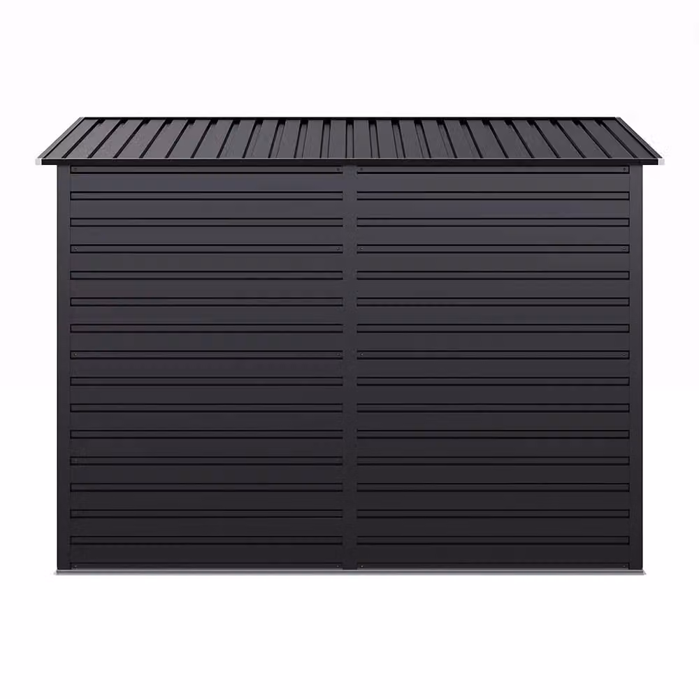 Living and Home Grey Galvanised Steel Pent Outdoor Storage Shed with Dual Doors, W/D/H: 239.5 x 120.5 x 182.6 cm – 4