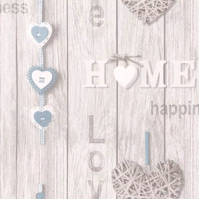 Fine Décor Love Your Home Typography Wallpaper in Blue