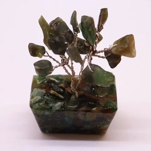 KDMD Mini Green Aventurine Gemstone Tree with Orgonite and Wood Base – 2